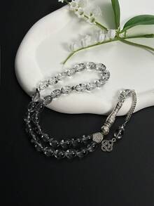1 Stück muslimisches 33 Perlen Tintenstil künstliches Kristall Gebetsperlen Armband klassischer islamischer Tasbih tragbare Gebetsperlen - Verschiedenfarbig - Übersicht 2