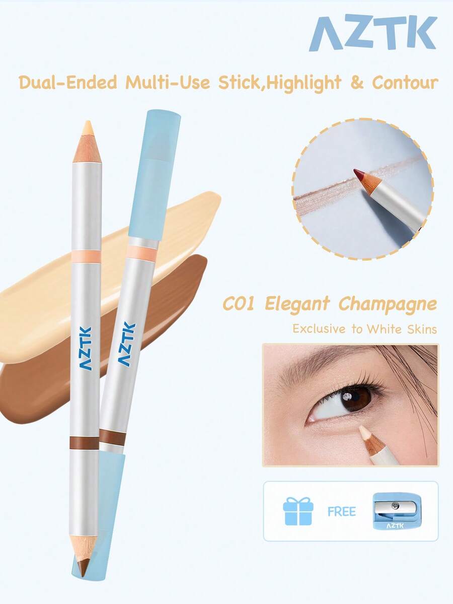 AZTK Dual-Ended Multi-Use Aegyo Sal Liner Pencil - C01 - View 1