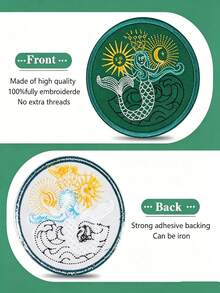 1 buah Patch Bordir Trilobita Prasejarah & Putri Duyung, Arthropoda Punah Gaya Punk, Cocok Untuk Penggemar Fosil, Dapat Digunakan Untuk Disetrika/Dijahit Pada Jaket, Celana, Tas Tangan, Ransel Dan Topi, Stiker Patch Paleontologi Punk Rock - Putri Duyung - View 11