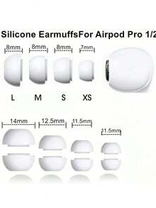 Ujung Earbud Silikon Lembut Putih Kompatibel Apple Pro 1/2 (2 buah/paket), Dengan Jaring Debu, Bahan Silikon Lembut, Pas Sempurna untuk Saluran Telinga, Lebih Nyaman Dipakai. Tersedia Ukuran L, M, S, XS. - Putih - View 4