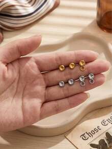 20 Pcs 304 Stainless Steel 18K Gold Plated Loop Earring Posts With Butterfly Ear Nuts, DIY Handmade Earring Making Accessories - Earrings - View 2