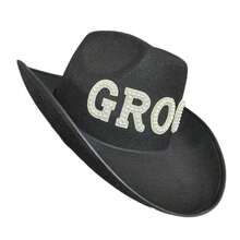 1pc Bride White Veil Denim Hat & Groom Faux Pearl Letter Top Hat, Pre-Wedding Bachelorette Party Photo Props, Wedding Decor Western Cowboy Country Wedding Decoration, Creative Wedding Gift For Bride And Groom - View 6