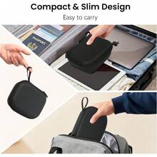 Euuztu Travel Sunglass Organizer, Hard, Portable Multiple Glasses Storage Women Men - 黑色 - 查看 5