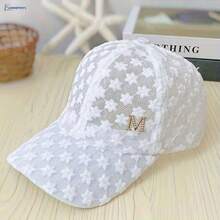 1 Chapeau de soleil, pare-soleil, chapeau de sport respirant printemps/été, chapeau pare-soleil, casquette de canard, broderie florale, maille - A - Voir 6