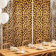 3pcs/Set 100*200cm Gold Tassel Ribbon, Shiny Metallic Texture Design, Suitable For Photography Studio Props, Birthday Party, Bridal Shower, Wedding Decoration, Backdrop, Party Decoration, Photo Booth Props - Leopard Print - View 4