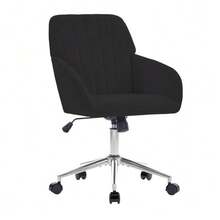 Height-Adjustable Swivel Office Chair For Home And Bedroom, Ergonomic Swivel Chair With Backrest, Suitable For Long Periods Of Sitting. Black - 黑色 - 查看 7