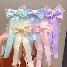 1pc Extended Bow Hair Clip, Small Side Hairband, Front Bangs, Bangs Clip, Princess Hair Accessory, Hair Claw, Women's Beach Accessory, Travel Essential - Multicolor - View 5