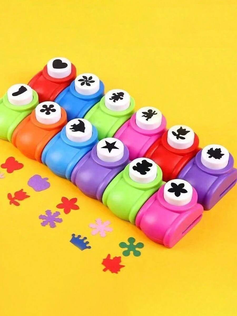 24pcs Paper Punching Craft Set, Mini Embossing Hole Punch Set, Everyday Shape Punching Tools, Embossing Tools, Suitable For DIY Scrapbooking, Student Card Making, Nail Art, Greeting Cards And Diary Decoration