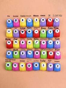 24pcs Paper Punching Craft Set, Mini Embossing Hole Punch Set, Everyday Shape Punching Tools, Embossing Tools, Suitable For DIY Scrapbooking, Student Card Making, Nail Art, Greeting Cards And Diary Decoration - Multicolor - View 10