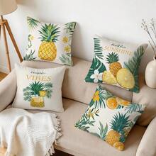 4pcs Tropical Fruit & Plant Pattern Pillow Covers, Single-Sided Printed Cushion Covers, Suitable For Living Room, Sofa, Bedroom Decor, Without Pillow Insert, 40x40cm/45x45cm/50x50cm - Multicolor - View 10