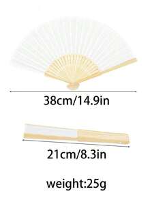 1件/2件/6件/12件/24件 折疊扇 白色紙扇 竹扇 白色婚禮折疊扇 手持折疊扇 白色手工扇 DIY 用 可折疊白色手持扇 DIY 個性化嬰兒洗禮紙扇 便攜派對婚禮用品 手扇禮品裝飾 婚禮手持扇 - 白色 - 查看 2