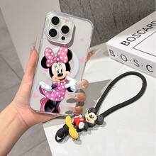 This Disney Mickey Mouse Pattern Lanyard Phone Case Features A Strong Magnetic Closure And Full Coverage Of Acrylic And TPU Material. It's Shockproof, Lightweight, And Suitable For IPhone17/16/11/13/15/15 Plus/15 Pro/15 Pro Max/12/14 Pro Max/11 Pro Max/12 Pro/12 Pro Max/13. It's A Popular Birthday Gift, Business Gift, Durable, Stain-Resistant, And Fingerprint-Resistant New Phone Case For Men And Women. It Also Includes A Mickey Mouse Phone Case And Mickey Mouse Doll Bracelet. Compatible With SamsungGalaxy S20, S21, S22, S23, And S24 Series. It's The Perfect Gift For Friends And Family. This Stylish Phone Case Is Fun, Lightweight, And Durable. IPhone17 Pro Max Phone Case, Minnie Phone Case. - 黑色 - 查看 8