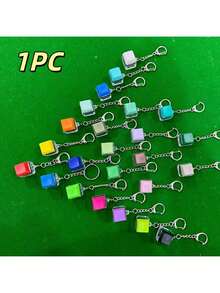 1pc Keyboard Stress Relief Toy, 4-In-1 Keyboard Stress Relief Keychain, Macaron Colors, Keyboard Stress Relief Rocking Toy, Stress Relief Gift, Pressing Button Stress Relief Gift, Excellent Birthday Gift, Party Favor - Multicolor - View 7