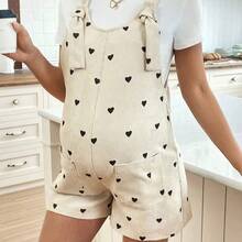 Mono con bolsillos atados en el corazón para mujeres embarazadas, diseño lindo adecuado para el verano - Albaricoque - Ver 11