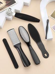 Nasin 足部繭皮去除器美甲工具組，足部護理套裝包含足部磨腳器、繭皮去除器、足部磨腳板、美甲工具、男女通用居家用玉米皮去除組、不鏽鋼足部磨腳板、足部護理清潔工具 - 彩色 - 查看 4