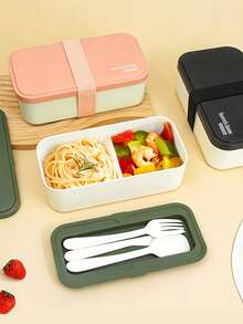 1pc-Detachable Bento Box, Sturdy And Durable, Can Be Used As Snack Box, Lunch Box, Divided Lunch Box, Suitable For Picnic, Cafeteria, Kitchen Storage And Organization, Kitchen Supplies - Detachable Bento Box, Suitable For Work, Travel, Study Supplies - Multicolor - View 5