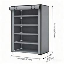 Grey Dust-Proof Shoe Rack, Multi-Layer Minimalist Freestanding Shoe Storage Rack, Easy Assembly Space-Saving Storage Rack, Suitable For Dorms And Homes, 6/8/10 Layers Optional (Can Hold 15-27 Pairs Of Shoes) - Grey - View 10