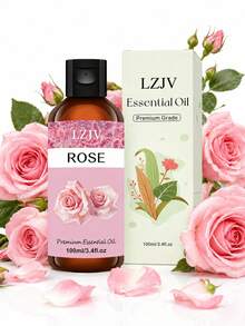 LZJV 100ml/3.4oz, 30ml/1.0oz 玫瑰精油擴香器、玫瑰精油、按摩油、居家香氛擴香器、居家香氛、臉部護理、禮物 - 玫瑰味道 - 查看 1