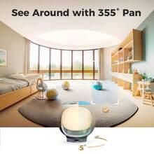 ARPHA Two Way Talk Indoor Security Camera, 1080P WiFi Camera For Monitor, PIR Motion Detection Temp Monitoring, One Touch Call , Night Vision 355° Pan, Night Lamp Alarm Clock - Mint Blue - View 2