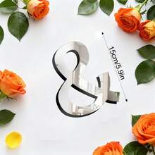 OUTANA Premium 1cm Thick 3D Mirror Wall Letters - Custom Acrylic Alphabet Sign For Wedding Initials, Party Backdrop & Luxury Home Decor (4"/6"/8" Sold Separately) - Silver - View 50
