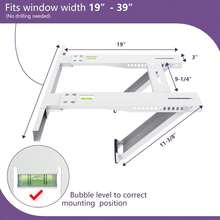 Universal Window Air Conditioner Support Bracket, Heavy Duty AC Condenser Mounting Frame, No Drilling Weather Resistant Cooling Unit Holder, Single Or Double Hung Windows Security Rack, Off White, 1 Pack - 1 - View 8