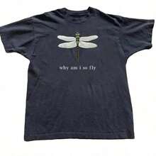 100% Cotton Geographic Inspired Dragonfly Graphic Baby T Shirt For Men And Women |  Exquisite Design |  Loose And Comfortable | Shirts Y2k - 黑色 - 查看 7