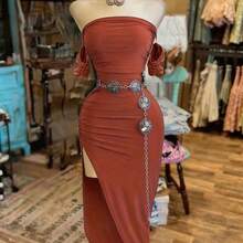 LunaCass8 NostaNoir Vestido bandeau de unicolor de moda para mujer - Verde - Ver 2