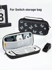 Vintage Illustration Blue Butterfly & Heart Pattern Design Switch2 (2025)/Switch NS/Switch OLED Compatible Game Console Accessory Set, Protective Case/Dock Cover/Carrying Bag/12-Card Holder, TPU Soft Shell, Beautiful & Practical, Portable Stand, Travel-Friendly, Shockproof, Scratch-Resistant, Stain-Resistant, Fashionable Romantic Gift - View 7