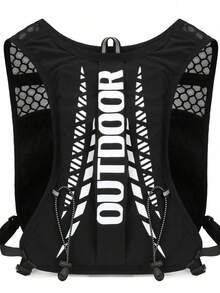 Running Hydration Vest, Includes 1 X 500ml Soft Water Flask, Lightweight Hydration Pack, Running Vest - Black - View 4