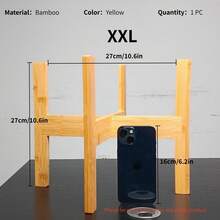 桌面北歐風木製X型交叉植物架 1件裝 - 堅固適用於小/中型盆栽 - 黃色 - 查看 13