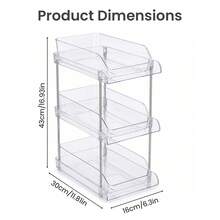 CD DVD Storage Rack Clear Plastic Drawer Organizer With Smooth Pull Out Drawers - Transparent - 3tier - View 5