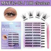 100入 DIY 3D 自黏免膠假睫毛簇組，D捲 10-16mm 誇張濃密蓬鬆睫毛簇，自黏卡通假睫毛，Pestañas DIY 黏貼式睫毛接長，可重複使用，方便，適合時尚女性，熱門彩妝用品 - D - 查看 11