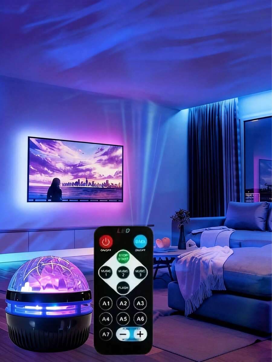 Remote Control Star Sky Night Light Projector - USB Powered, Color Changing Ambient Lamp, Suitable For Bedroom And Home Decor - Multi-color light - View 1