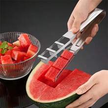 Stainless Steel Watermelon Square Slicer, Melon And Fruit Cube Cutting Tool, Salad Knife, Vegetable And Fruit Cube Cutter, Suitable For Parties, Camping, Kitchen - Multicolor - View 4