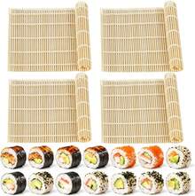 4 Pcs Bamboo Roll Sushi Mat, Sushi Roll Maker For Kimbap Sushi Maki Rolls, Easy Homemade (9.5" X 9.5") - View 8