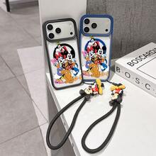 This Disney Mickey Mouse Pattern Lanyard Phone Case Features A Strong Magnetic Closure And Full Coverage Of Acrylic And TPU Material. It's Shockproof, Lightweight, And Suitable For IPhone17/16/11/13/15/15 Plus/15 Pro/15 Pro Max/12/14 Pro Max/11 Pro Max/12 Pro/12 Pro Max/13. It's A Popular Birthday Gift, Business Gift, Durable, Stain-Resistant, And Fingerprint-Resistant New Phone Case For Men And Women. It Also Includes A Mickey Mouse Phone Case And Mickey Mouse Doll Bracelet. Compatible With SamsungGalaxy S20, S21, S22, S23, And S24 Series. It's The Perfect Gift For Friends And Family. This Stylish Phone Case Is Fun, Lightweight, And Durable. IPhone17 Pro Max Phone Case, Minnie Phone Case. - 無色 - 查看 3