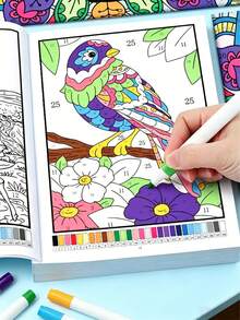 32 Pages Mysterious Mosaic Pixel Art Coloring Book, 8.26x11.69 Inches, Suitable For Adults: Double-Sided Printing, Pixel Art Coloring Book, Helps You Relax And Improve Focus - Includes Square, Circle And Triangle Patterns, Artistic Design, Fun Relaxing Activity For Beginners, Perfect Gift For Holidays And Birthdays Back To School - Multicolor - View 1
