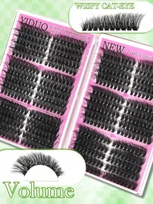YIDUO 3 Boxes 1686pcs Mixed Cluster Eyelash Extension Set, Fine Large Curl And Lower Lash Volumizing Soft Faux Mink Single Lash, Includes 2x Adhesive, Sealer And Remover, Suitable For Beginner Women Daily Makeup Gift - Multicolor - View 8
