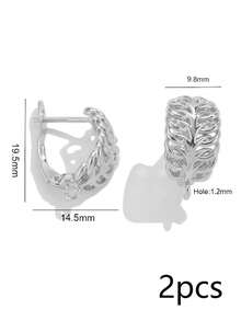 2 Stücke/Set Kupfer Mehrzweck Ohrring Zubehör, mit hochtransparenten weißen Zirkonia besetzt, mehrere Stile verfügbar: Blatt/Rund/Balken/U-Form, DIY Anhänger Ohrring Herstellungsmaterialien - Ohrringe - Übersicht 16
