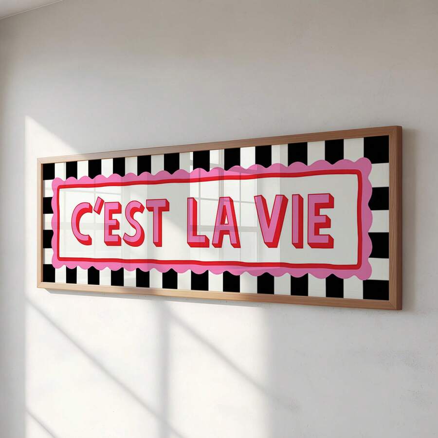 1件無框 C'est La Vie 法文名句文字牆面藝術海報印刷品,適用於公寓客廳臥室宿舍派對禮物,房間裝飾,牆面裝飾畫 - 字體 - 查看 1