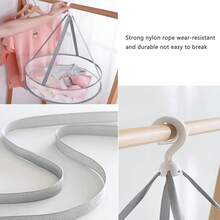1 pieza Cesta de secado colgante plegable de 2 niveles, estante de secado de ropa de malla transpirable, red de secado anti-deformación, adecuada para suéteres, sujetadores, ropa interior, calcetines, uso doméstico - Gris - Ver 6