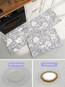 DAJIANG 1pc Bohemian Vintage Kitchen Runner Rug, Non-Slip Rubber Backing, Washable Kitchen Mat, Thickened Floor Mat Suitable For Floors, Hallways, Laundry Rooms, Holiday Room Decor - Multicolor - View 4