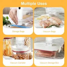 Kitchen mommy 電動真空密封抽氣泵 可充電自動密封機,附可重複使用真空密封袋 食品包裝袋,廚房電器 - 彩色 - 查看 6