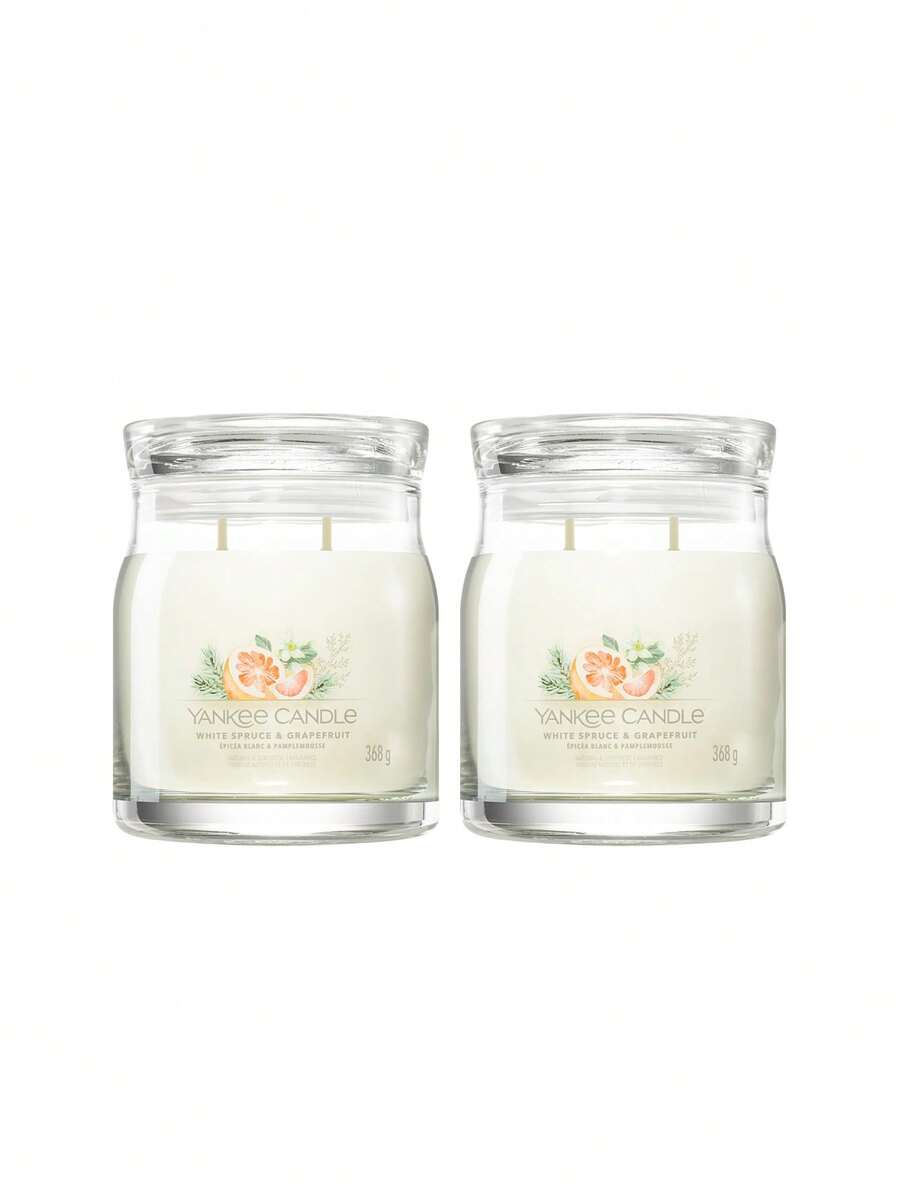 Yankee Candle [Bundle] White Spruce & Grapefruit Signature Medium Jar Candle 368 G X 2 - White Spruce & Grapefruit - View 1