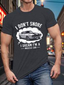 Camiseta casual de manga corta para hombre, adecuada para el verano, con estampado de un coche deportivo Gollum. - Negro - Ver 10
