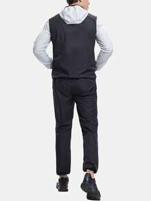 HOTSUIT 男士桑拿服，拉鍊式跑步訓練出汗服，情人節禮物 - 淺灰色 - View 6
