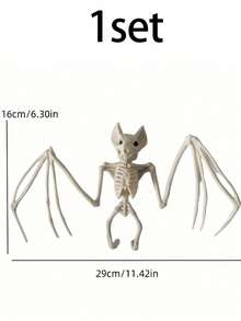 Halloween Decorations: Realistic Bat Skeleton And Scary Bat Skull - Haunted House Party Atmosphere Props, Home Hanging Decor; Suitable For Halloween Themed Party Backdrop Arrangement, Also Suitable For Autumn/Winter Season And Christmas Holiday Decor. - Multicolor - View 6