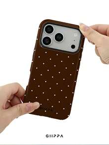 GIIPPA 1 ốp lưng điện thoại Phone 17 Pro Max nền nâu đậm họa tiết chấm bi trắng, tương thích với Phone 16 Pro Max, 15 Pro Max, 14 Pro Max, 11/12/13/14/15/16 Pro Max Plus, phong cách Hàn Quốc thời trang cao cấp vui nhộn, thiết kế thanh lịch phù hợp cho nam và nữ, quà tặng hoàn hảo cho bạn gái dịp Giáng sinh, Valentine, Lễ Phục sinh, mùa cưới và sinh nhật! - màu nâu - Xem 6