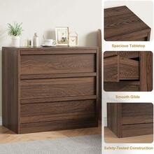 Modern 3Drawer Dining Dresser – Antique White & Natural Oak Cabinet, Spacious Storage, Anti-Tip Safety, Ideal for Dining Room, Bedroom, Nursery, Entryway, Living Room - Braun - Übersicht 3
