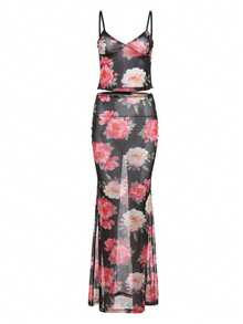Conjunto Tirante Estampado Transparente Nuevo - Negro - Ver 5